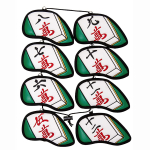 Linkx Mahjongi rauast kattekomplekt, 8 meeste peakatte (#5-9,P,A,S) black