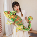 80/110cm simulatsiooniga hiiglaslik sisalik kameeleon plush nukk padi rohelise mustriga putukate roomajate plush m&auml;nguasi kodukaunistamise kingitus poistele about 80cm