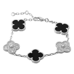 H&otilde;bedane k&auml;ev&otilde;ru naturaalse oon&uuml;ksi, kuupmeetri tsirkooniumoksiidiga, toote kaal 9,75 g (60002127) 17-20cm must