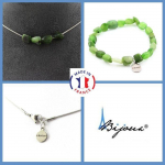 Pierres et Min&eacute;raux. Parure bijoux Bracelet Collier 4 perles Jade Nephrite de Sib&eacute;rie Taille personnalisable.