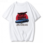 JDM T-s&auml;rk Meeste CARAGE Del Sol Jaapani t&auml;navar&otilde;ivad Vintage Cotton Initial D Print Suvine vabaaja Harajuku l&uuml;hikeste varrukatega s&auml;rgid meestele L