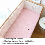 Beebivoodi kaitseraua paks pehme v&otilde;revoodi reelinguga padi Kokkup&otilde;rkevastane v&otilde;revoodi kaitse eemaldatav h&auml;lli kaitse lastetoa kaunistus 180x30cm 1tk