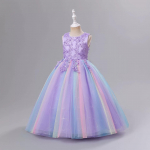 Laste pulmakleit t&uuml;drukutele &Otilde;htune laste lilleprintsessi peokleit teismelise peokleit 130 lilla