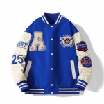 Ameerika Retro piiri&uuml;lene pesapallijakk: Tikitud Kevad & S&uuml;gis Noorte Unisex L sinine