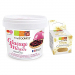 Pr&eacute;paration gla&ccedil;age miroir neutre 220 g + paillettes dor&eacute;es