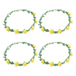 4 tk Roosilillekroon Pruudi lilleline juuksep&auml;rg Peapael Garland Peakate Naiste T&uuml;drukute Juukseaksessuaarid Pulmapeofestivali fotorekvisiidid kollane