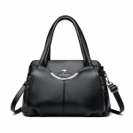 Lihtne naiste k&auml;ekott keskealisele emale suure mahutavusega &uuml;he &otilde;larihmaga crossbody kott must