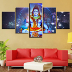 Maalimine HD-prindiga sisekujundus elutoa seinakunsti jaoks 5 t&uuml;kki Hindu Jumal Lord Shiva ja t&auml;htkuju maastik Modulaarne l&otilde;uendipilt 20x35cm*2 20x45cm*2 20x55cm*1