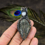 Prehnite, Moonstone Copper Wire Wrap Jewelry Pendant 2.99 i9c29