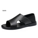 Suvised Uued Meeste Kingad Mood Ehtsast Nahast Sandaalid Suur Suurus Lehma Nahast Vabaaja Mokassiinid Noorte V&auml;lisjalatsid Lahedad Rannajalatsid 43 must