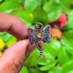 Tiger Eye Handmade 925 Sterling Silver Jewelry Ring Size 9.5 j6l45