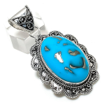 Turquoise Handmade 925 Sterling Silver Jewelry Pendant 2.32 z0v22