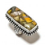 Bumble Bee Jasper Handmade 925 Sterling Silver Jewelry Ring Size 8 t0d26