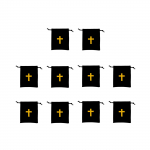 Pakk 10 sametist n&ouml;&ouml;riga kotti roosikrantsikotid ehtekotid ristimustriga ehete ja reisitarvete hoiustamiseks S