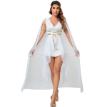 Valge Kreeka Jumalanna Halloweeni V-kaelusega Cosplay Kost&uuml;&uuml;m L white