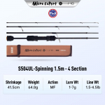 Kingdom Micro Expert Kalastusridvad 4/5 Osa 1.5m/1.65m MF Valamisridvad Spinnridvad UL UL-L FUJI Juhendusr&otilde;ngas 61.9g Reisi Ultra Kerge