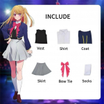 Hoshino Rubii Cosplay Anime Oshi no Ko kost&uuml;&uuml;m mantel seelik JK vormikleit Halloween karnevali peo riided naistele S