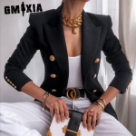 GMXIA naiste vintage vabaaja v&otilde;reprint S&uuml;gistalv pikkade varrukatega POLO kaelajoped ja mantlid S must