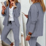 Naiste pikkade varrukatega Blaze, 2-osaline elegantne Slim Fit jakk, ametlik kontorit&ouml;&ouml;, p&uuml;ksirihmade mantli komplekt S