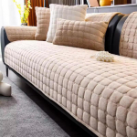 Flanell diivanipadi Four Seasons &Uuml;ldine libisemisvastane paksendatud elutoa diivani seljatoe kate Moodne pl&uuml;&uuml;s istmepadi 90x210cm kaamel
