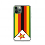 Coque iPhone &ndash; mitmev&auml;rviline &ndash; Drapeau Zimbabwe &ndash; Souple &ndash; &uuml;hilduv iPhone 11 Pro &ndash; vertikaalne