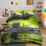 Zen Kivi Roheline Bambus Tekikate Komplekt Loodus Vesi Prindiga Voodipesu Komplekt Queen King Suurus Tekikatted Dekoratiivne Kodu Tekstiil 140x200cm 3pcs yellow