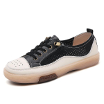 Naiste valged naturaalsest nahast tossud, 2025 kevad/suvi, Korea stiil, avatud disainiga slip-on korterid, pehme tald, vabaaja spordi rula kingad 37 black