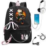 My Hero Academia Anime Naiste Seljakott USB-pordiga Daamide Reisiseljakott &Otilde;lakott Katsuki Bakugo Anime Trend S&uuml;learvuti Seljakott