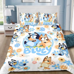 Kohandatud Multikas B-Blueys Bandit Chilli Tekikott Padjap&uuml;&uuml;r Voodipesukomplekt T&auml;iskasvanud Poiss T&uuml;druk Magamistuba Lapsed &Uuml;hekohaline Kahekohaline EU Single 135x200cm