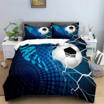 Jalgpalli voodipesukomplekt 3D Jalgpall Laste tekikott &Uuml;he- ja kahekohaline Spordipoiss Kodutekstiil Tekk P&otilde;hjamaade katteid voodile King Full 70x133cm 2pcs