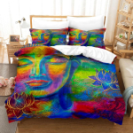 Buddha Tekikoti Komplekt Suurus Queen &Uuml;he- v&otilde;i Kahekohaline Voodi 220x240cm Twin King T&auml;iskasvanute Voodipesu Komplektid Tekikoti &Uuml;mbris Voodipesu 3D HD Padjap&uuml;&uuml;r EU Sing 135x200cm&Duvet Cover blue