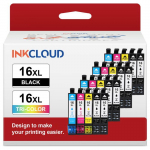 Cartouche d'encre 16XL,pour Epson 16 XL WF-2010 WF-2510 2520 2530 2540 2630 WF-2650 WF-2660 WF-2750 WF-2760 WF-2010W 8BK 4C 4M 4Y