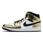 Air Jordan 1 Mid SE Metallik Kuld Meeste Tossud Must Valge DC1419-700 44