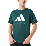 Adidas Taekwondo Spordielustiili Seeria Lihtne Hingav &Uuml;mmarguse Kaelusega L&uuml;hikeste Varrukatega T-s&auml;rk Unisex Topid Heleroheline ADICLTS24TK-GRW S