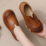 Moodsad originaalsed naturaalsest nahast kingad naistele Vintage Mugavad &Uuml;mara varba pandlaga korterid Naised Slip-on Ortopeedilised Loaferid Daamide Mokassiinid 38 brown