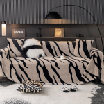 Pl&uuml;&uuml;skangast diivanikate S&uuml;gis-Talv T&auml;ielikult &Uuml;mbritsev Kate Libisemiskindel Padi Kvaliteetne Kattekangas Paksendatud Talvine Sebra Mustriga Pleed 180*130