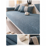 Jaapani stiilis kootud puuvillane ja linane diivanipadi Four Seasons universaalne libisemiskindel diivani kate, uus 2024 seljatoe katter&auml;tik 70*70cm