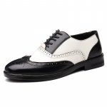 Retro Meeste Oxford Kingad Mood Plokk Nikerdatud Vabaaja Kingad Sotsiaalsed Kingad Meeste &Auml;ri Kleit Nahast Kinga Zapatos Para Hombres 40 must