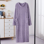 Mood Talvised Naiste &Ouml;&ouml;s&auml;rgid Jacquard Kleit &Ouml;&ouml;kleit Lahtine &uuml;hev&auml;rviline Paksendatud Flanell Magamisriided Koduriided One Size lilla