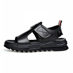 Meeste sandaalid naturaalsest nahast 2025 Suvi Uus Disainer Pehme Tald Vabaaja Rannakingad Mees Must Platvormsandaalid Mees 38 must