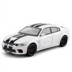 1/32 Dodge Charger SRT Super Sports Car Sulam Metall Die-Cast Mudelauto Heli ja Valgusega Kogumine Hobi Kaunistus S&uuml;nnip&auml;evakingitused valge