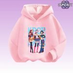 KPop Deemonik&uuml;ttide Huntrix Kapuutsiga pusa Laste Kapuutsiga pusa Beebit&uuml;drukute Pullover Kapuutsiga pusad Poiste Mood &Uuml;leriided Lasteriided 110