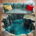 3D optiline illusioon veeauk kuristik uksematt libisemiskindel uksematt masinpestav magamistoa telkimise jooga jaoks vastupidav p&otilde;randamatt 120x160cm