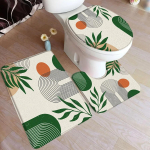 Abstraktne keskmise sajandi vannimati komplekt Must joon Roheline leht Moodne geomeetriline Boho kodumatt Vannitoa sisustus P&otilde;randamatid Tualetikate 45x75cm-17.7x29.5in gray