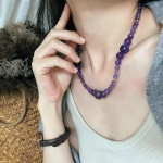 Originaalne disain, looduslik lavendel, amet&uuml;st, gradient naeratuskaelakee, naiste choker, rangluuketi tuul