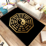 Hiina Tai Chi Bagua Yin Yangi piirkonna vaip, vaipvaip koduse elutoa jaoks, laste magamistoa diivani uksematt, libisemiskindel p&otilde;randamatt 40x60cm