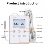RCW-800W WiFi Termomeeter H&uuml;gromeeter APP Kaugjuhtimispult Temperatuuri ja Niiskuse Andmesalvesti Temperatuuri Alarm 5M V&auml;lise Anduriga valge
