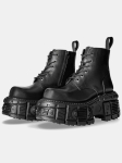 Retro Hispaania t&auml;navapildiga Meeste ja Naiste Platvormsaapad Ankle Boots Raskemetalli Punk Saapad 43 black