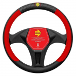 Couvre-volant cuir - momo - 38-39 cm - Noir/Rouge - Voiture - Cuir synth&eacute;tique - Am&eacute;nagement int&eacute;rieur