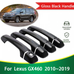 for Lexus GX GX460 J150 LC150 2010~ Gloss Black Door Handle Cover Creative Stickers Trim Car Accessories Gadget 2016 4Handle 1 Keyhole